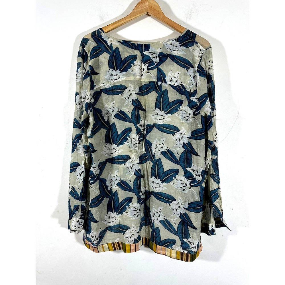 SOFT SURROUNDINGS Gillian Top Tunic Long Sleeves Rayon Blue Womans Large - Picture 2 of 12